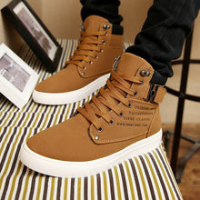 Load image into Gallery viewer, Men's Sneakers 2019 Autumn Winter Warm Matte Leather High Top Men's Shoes Large Size Size 47 Retro Casual Men's Boots Male