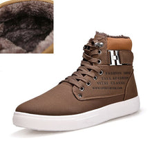Load image into Gallery viewer, Men's Sneakers 2019 Autumn Winter Warm Matte Leather High Top Men's Shoes Large Size Size 47 Retro Casual Men's Boots Male