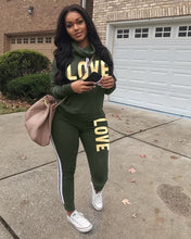 Load image into Gallery viewer, Plus Size 2019 New PINK Letter Print Two Piece Set Sportswear Tracksuit Women High Neck Conjunto Feminino Sweatshirt Set Outfits
