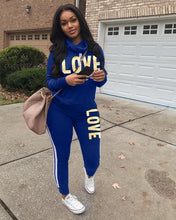Load image into Gallery viewer, Plus Size 2019 New PINK Letter Print Two Piece Set Sportswear Tracksuit Women High Neck Conjunto Feminino Sweatshirt Set Outfits