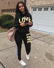 Load image into Gallery viewer, Plus Size 2019 New PINK Letter Print Two Piece Set Sportswear Tracksuit Women High Neck Conjunto Feminino Sweatshirt Set Outfits