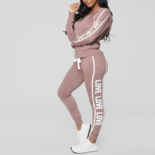 Load image into Gallery viewer, Tracksuit Women Sportwear Winter Women Suit LOVE Hoodies Printed Sports Shirt + Trousers Casual Zipper Long-sleeved Shirt