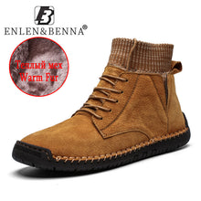 Load image into Gallery viewer, 2019 Men's Winter Shoes Warm High Quality Snow Boots Leather With Fur Breathable High Ankle Shoes Light Sneakers Big Size 48