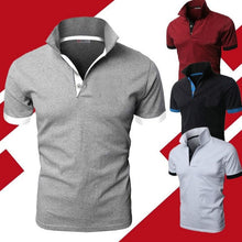 Load image into Gallery viewer, Mens Polo Shirt 2019 New Summer Short Sleeve Turn-over Collar Slim Tops Casual Breathable Solid Color Business Shirt