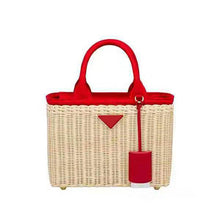 Load image into Gallery viewer, Luxury handbags women genuine leather bags designer rattan weave Straw handbag for women 2019 Original luxurious fashion brand