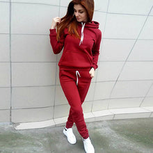 Load image into Gallery viewer, 2019 Autumn Winter 2 Piece Set Women Hoodie Pants Printed Tracksuit Pullover Sweatshirt Trousers With Pockets Tracksuit Suits
