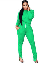 Load image into Gallery viewer, Plus Size 2019 New PINK Letter Print Two Piece Set Sportswear Tracksuit Women High Neck Conjunto Feminino Sweatshirt Set Outfits