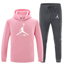 Load image into Gallery viewer, 23 Print Autumn winter Hot Sale Men's Sets Hoodie+pants 2 Pieces Sets Casual Tracksuit Male Sportswear Gyms Fitness Sweatpants