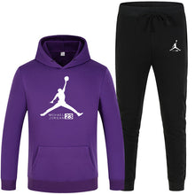 Load image into Gallery viewer, 23 Print Autumn winter Hot Sale Men's Sets Hoodie+pants 2 Pieces Sets Casual Tracksuit Male Sportswear Gyms Fitness Sweatpants