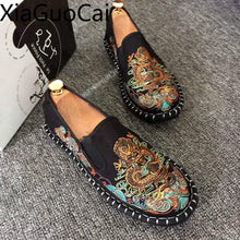 Load image into Gallery viewer, Embroidered Men's Casual Loafers Summer Fashion Slip on Male Canvas Shoes Lightweight Breathable Flat Shoes