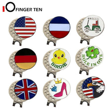 Load image into Gallery viewer, Golf Ball Markers with Magnetic Hat Clip Durable Strong Removable Attaches Easily to Cap Premium Gifts