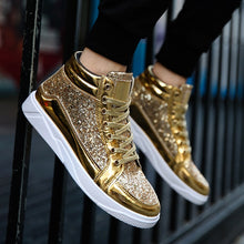Load image into Gallery viewer, Best Selling Men's Fashion Party Nightclub Dress Lacquered Leather Dress Shoes Platform Sequins Brock Oxford Men's Shoes