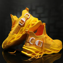 Load image into Gallery viewer, Personal lightweight knife-edge flying weaving running shoes shockproof breathable men's sports shoes walking fitness shoes