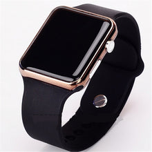 Load image into Gallery viewer, 2017 new hot Square Mirror Face Silicone Band Digital Watch Red LED Watches Metal frame WristWatch Sport Clock Hours 4colour