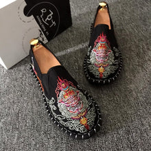 Load image into Gallery viewer, Embroidered Men's Casual Loafers Summer Fashion Slip on Male Canvas Shoes Lightweight Breathable Flat Shoes