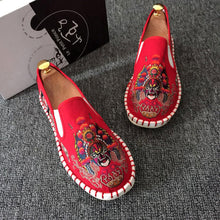 Load image into Gallery viewer, Embroidered Men's Casual Loafers Summer Fashion Slip on Male Canvas Shoes Lightweight Breathable Flat Shoes