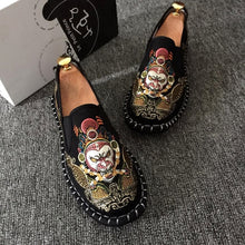 Load image into Gallery viewer, Embroidered Men's Casual Loafers Summer Fashion Slip on Male Canvas Shoes Lightweight Breathable Flat Shoes