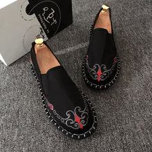 Load image into Gallery viewer, Embroidered Men's Casual Loafers Summer Fashion Slip on Male Canvas Shoes Lightweight Breathable Flat Shoes