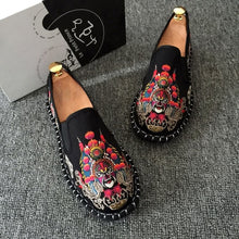Load image into Gallery viewer, Embroidered Men's Casual Loafers Summer Fashion Slip on Male Canvas Shoes Lightweight Breathable Flat Shoes