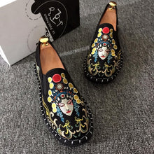 Load image into Gallery viewer, Embroidered Men's Casual Loafers Summer Fashion Slip on Male Canvas Shoes Lightweight Breathable Flat Shoes
