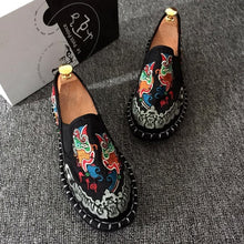 Load image into Gallery viewer, Embroidered Men's Casual Loafers Summer Fashion Slip on Male Canvas Shoes Lightweight Breathable Flat Shoes