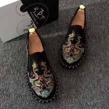 Load image into Gallery viewer, Embroidered Men's Casual Loafers Summer Fashion Slip on Male Canvas Shoes Lightweight Breathable Flat Shoes