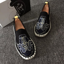 Load image into Gallery viewer, Embroidered Men's Casual Loafers Summer Fashion Slip on Male Canvas Shoes Lightweight Breathable Flat Shoes