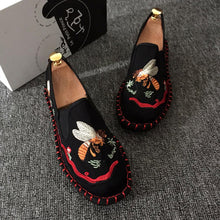 Load image into Gallery viewer, Embroidered Men's Casual Loafers Summer Fashion Slip on Male Canvas Shoes Lightweight Breathable Flat Shoes