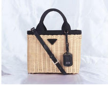 Load image into Gallery viewer, Luxury handbags women genuine leather bags designer rattan weave Straw handbag for women 2019 Original luxurious fashion brand