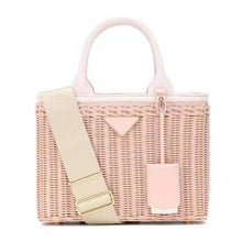 Load image into Gallery viewer, Luxury handbags women genuine leather bags designer rattan weave Straw handbag for women 2019 Original luxurious fashion brand