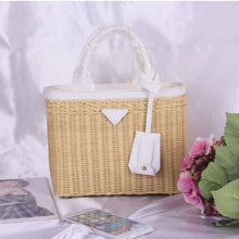 Load image into Gallery viewer, Luxury handbags women genuine leather bags designer rattan weave Straw handbag for women 2019 Original luxurious fashion brand