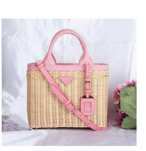 Load image into Gallery viewer, Luxury handbags women genuine leather bags designer rattan weave Straw handbag for women 2019 Original luxurious fashion brand
