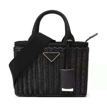 Load image into Gallery viewer, Luxury handbags women genuine leather bags designer rattan weave Straw handbag for women 2019 Original luxurious fashion brand