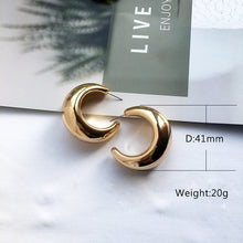 Load image into Gallery viewer, Street Style CC Hoop Chunky Gold Silver Small Big Hoop Earrings For Women Punk Metal Gold Circle Earrings