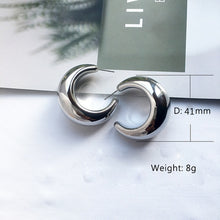 Load image into Gallery viewer, Street Style CC Hoop Chunky Gold Silver Small Big Hoop Earrings For Women Punk Metal Gold Circle Earrings