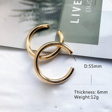 Load image into Gallery viewer, Street Style CC Hoop Chunky Gold Silver Small Big Hoop Earrings For Women Punk Metal Gold Circle Earrings