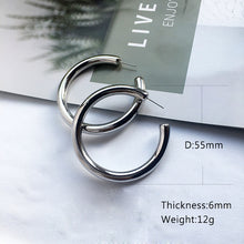 Load image into Gallery viewer, Street Style CC Hoop Chunky Gold Silver Small Big Hoop Earrings For Women Punk Metal Gold Circle Earrings