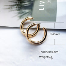 Load image into Gallery viewer, Street Style CC Hoop Chunky Gold Silver Small Big Hoop Earrings For Women Punk Metal Gold Circle Earrings