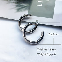 Load image into Gallery viewer, Street Style CC Hoop Chunky Gold Silver Small Big Hoop Earrings For Women Punk Metal Gold Circle Earrings