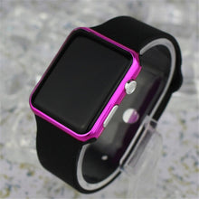 Load image into Gallery viewer, 2017 new hot Square Mirror Face Silicone Band Digital Watch Red LED Watches Metal frame WristWatch Sport Clock Hours 4colour
