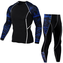 Load image into Gallery viewer, Winter Thermal Underwear Set Men's Sportswear Running Training Warm Base Layer Compression Tights Jogging Suit Men's Gym 2019