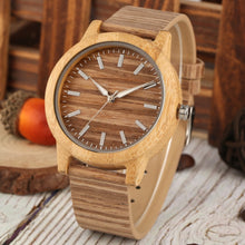 Load image into Gallery viewer, Creative Wood Watch Men Women Lover Clock Couple Wristwatch Wooded Watches Classic Brown Dial with Luminous Pointers Reloj