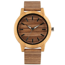 Load image into Gallery viewer, Creative Wood Watch Men Women Lover Clock Couple Wristwatch Wooded Watches Classic Brown Dial with Luminous Pointers Reloj