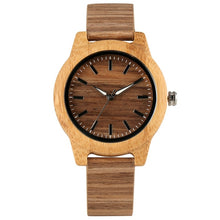 Load image into Gallery viewer, Creative Wood Watch Men Women Lover Clock Couple Wristwatch Wooded Watches Classic Brown Dial with Luminous Pointers Reloj