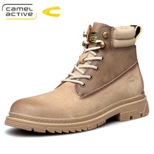 Load image into Gallery viewer, 2020 new arrivals high quality Men's Genuine leather Martins Boots brown Platform Shoes Real wool warm inner lining Boots