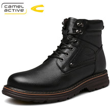 Load image into Gallery viewer, 2020 new arrivals high quality Men's Genuine leather Martins Boots brown Platform Shoes Real wool warm inner lining Boots