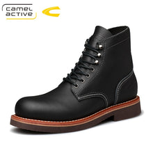 Load image into Gallery viewer, 2020 new arrivals high quality Men's Genuine leather Martins Boots brown Platform Shoes Real wool warm inner lining Boots