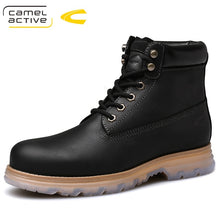 Load image into Gallery viewer, 2020 new arrivals high quality Men's Genuine leather Martins Boots brown Platform Shoes Real wool warm inner lining Boots