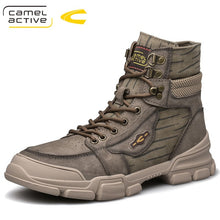 Load image into Gallery viewer, 2020 new arrivals high quality Men's Genuine leather Martins Boots brown Platform Shoes Real wool warm inner lining Boots