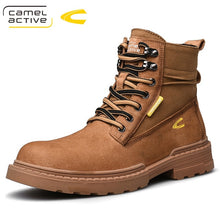 Load image into Gallery viewer, 2020 new arrivals high quality Men's Genuine leather Martins Boots brown Platform Shoes Real wool warm inner lining Boots